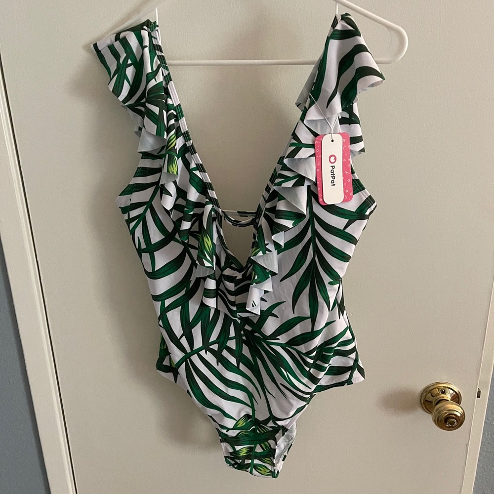 Palm one piece bathing suit